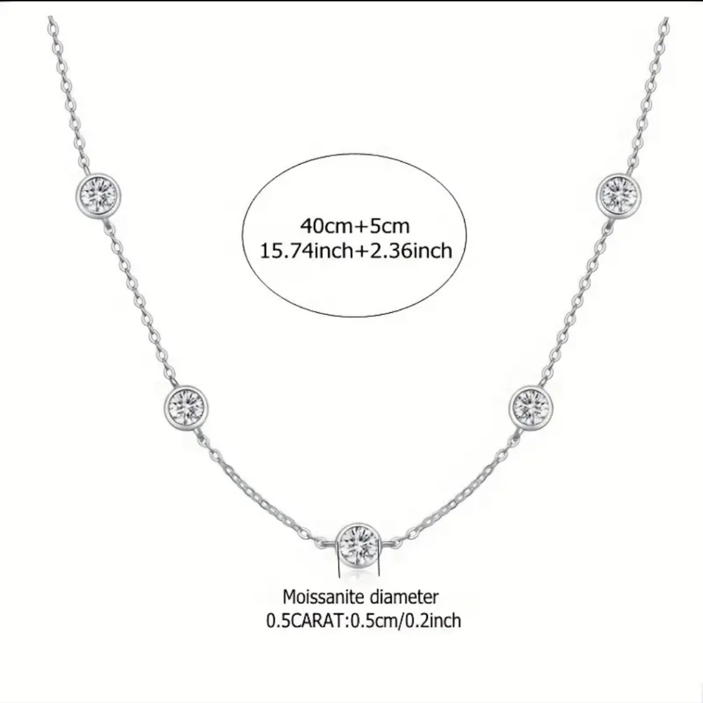 2.5 CT Diamond Round Shape Necklace. - Picture 4 of 8